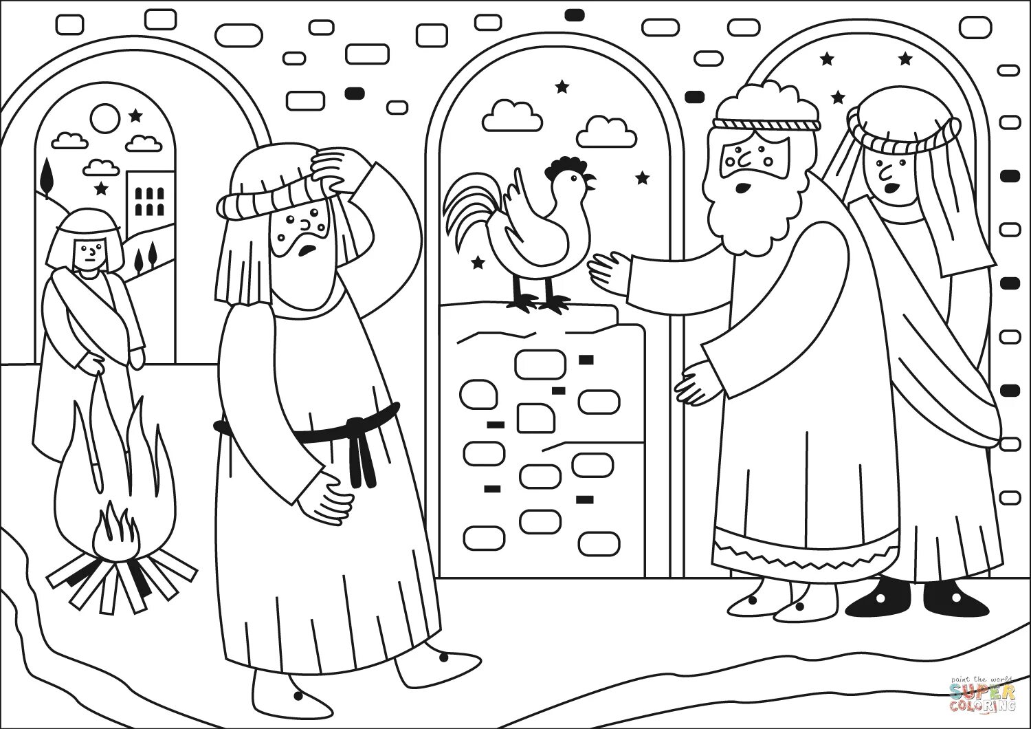 Раскраска отречение Петра