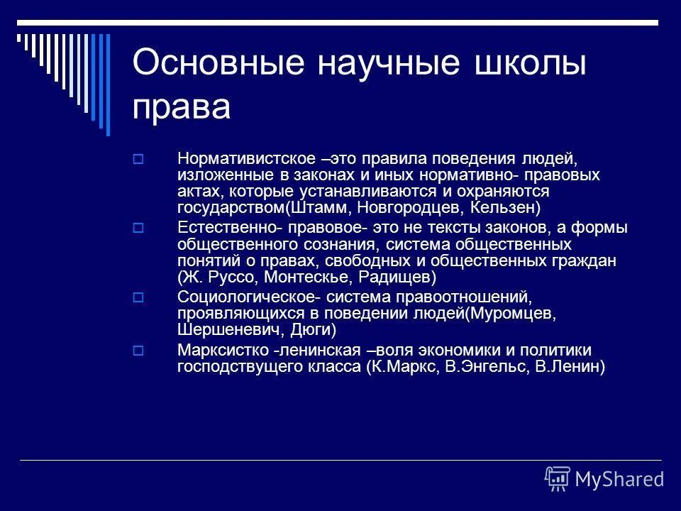 социологическая теория права. идеи правовых школ. естественное право. представители социологической школы права. научно правовые школы.