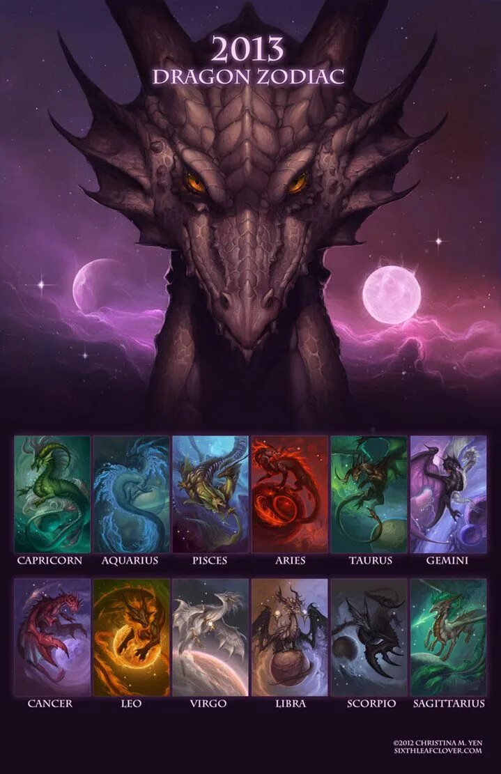 Как выглядит знак зодиака дракон The 2014 Zodiac Dragons by The-SixthLeafClover Dragon zodiac, Zodiac, Zodiac art