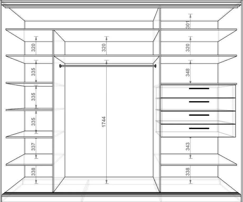 Шкаф купе наполнение ширина 3000см. Шкаф купе чертеж. Чертеж встраиваемого шкафа. Чертежи встроенных шкафов купе.