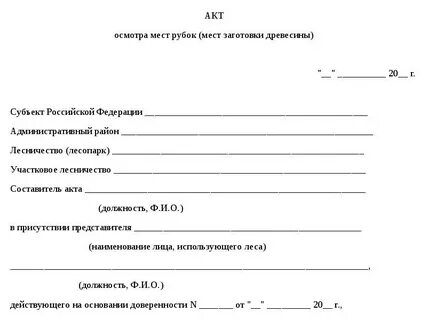 Акт осмотра мест