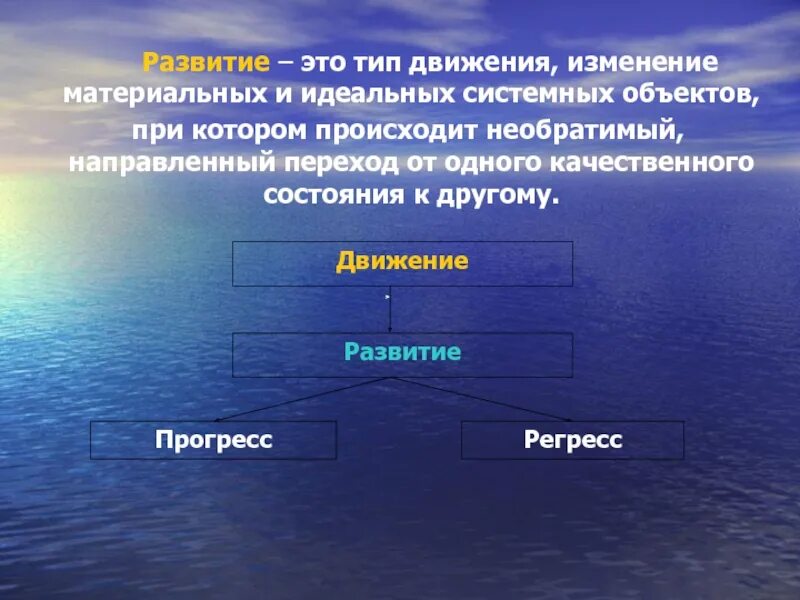 Движение изменение развитие. Типы материального и идеального движения. Переход системы из одного состояния в другое. Качественные изменения объекта называются. Факторы материальных изменении