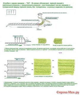 Как переходить на второй ряд крючком