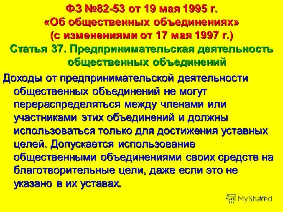 19 мая 1995 г 81 фз. Закон об общественных объединениях 1995. От 19 мая 1995 г. №82-ФЗ «об общественных объединениях». 82 ФЗ об общественных объединениях. -Федеральный закон от 19.05.1995 г. № 82-ФЗ об общественных объединениях.