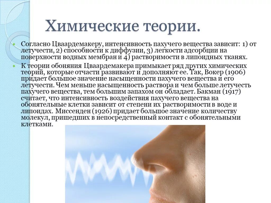 Развитое обоняние. Теории обоняния. Физиология обоняния. Теория обоняния Цваардемакера. Обоняние это способность.