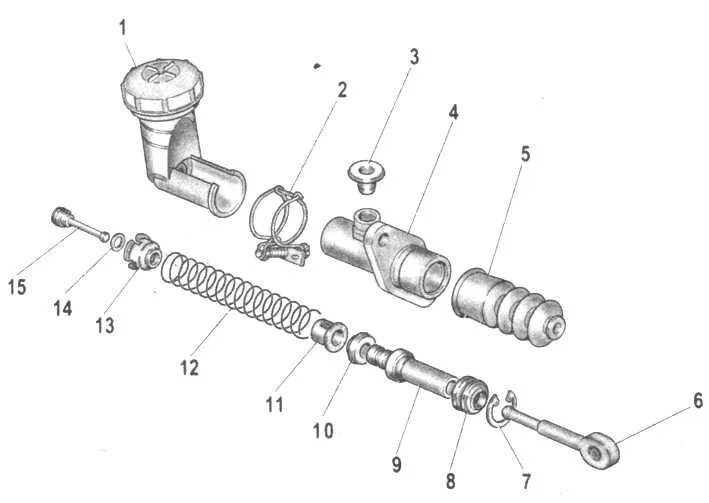 Сборка главного цилиндра. Главный цилиндр сцепления УАЗ 469 схема. Главный цилиндр сцепления ГАЗ схема сборки. Цилиндр сцепления ГАЗ 2705. Главный цилиндр сцепления Газель 3302 схема.