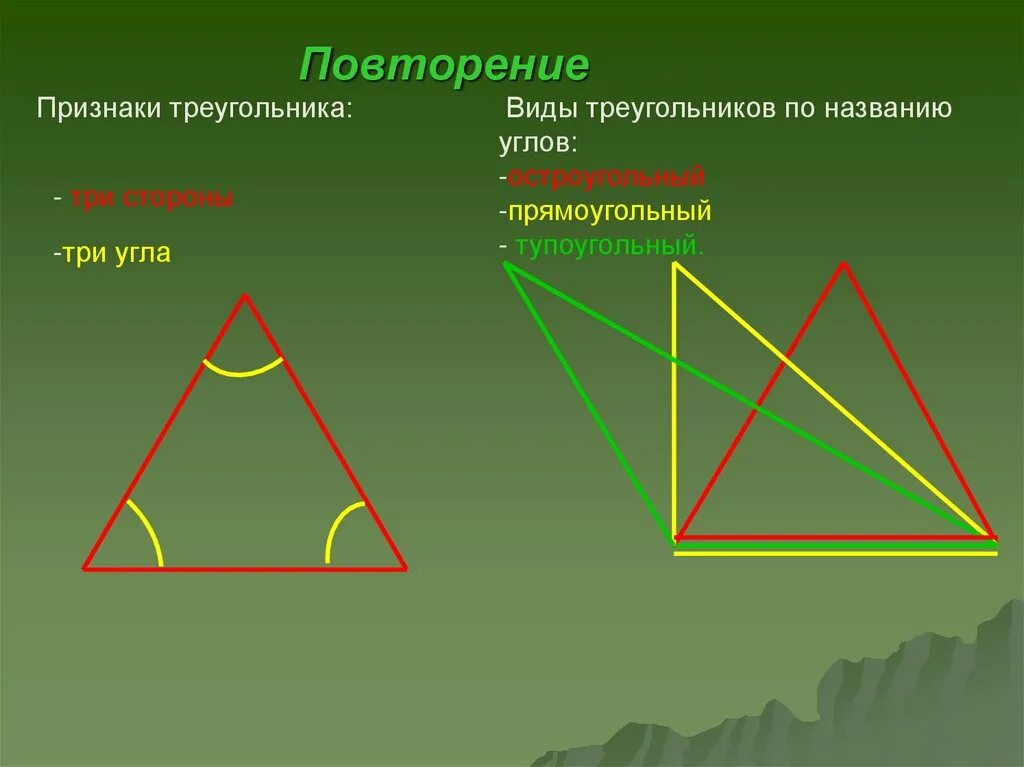 Повторение треугольники