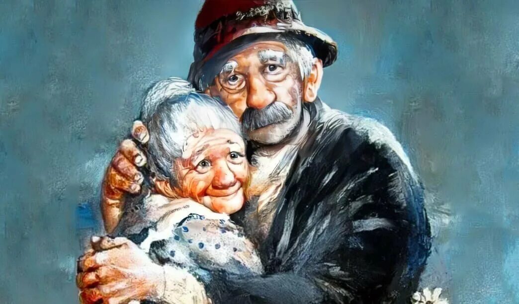 Старики живопись. Картина старик. Бабушка и дедушка. Веселые бабушка и дедушка.
