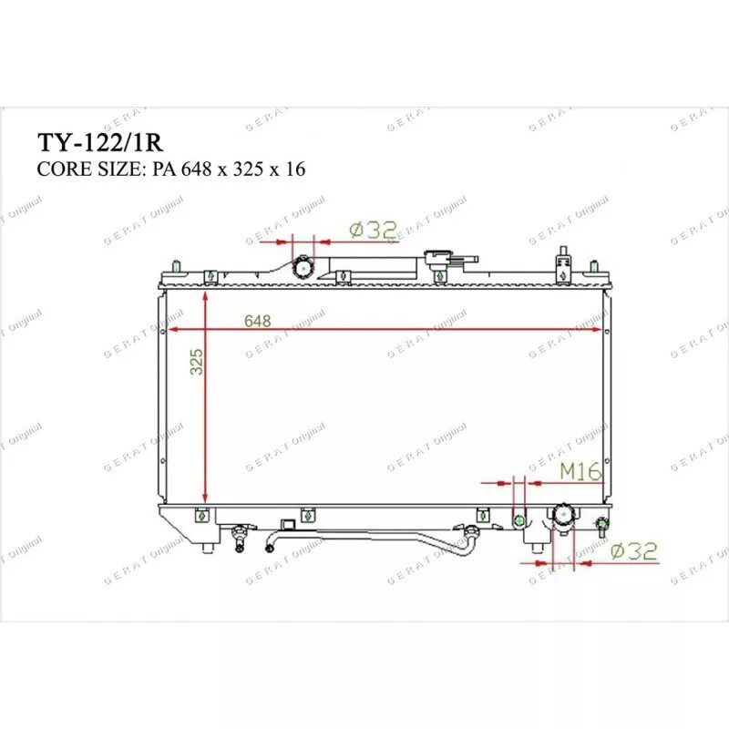 Размер радиатора Тойота Авенсис. Радиатор основной ty0008j95d. Радиатор охлаждения двигателя Toyota Carina e чертеж. 121 1 22