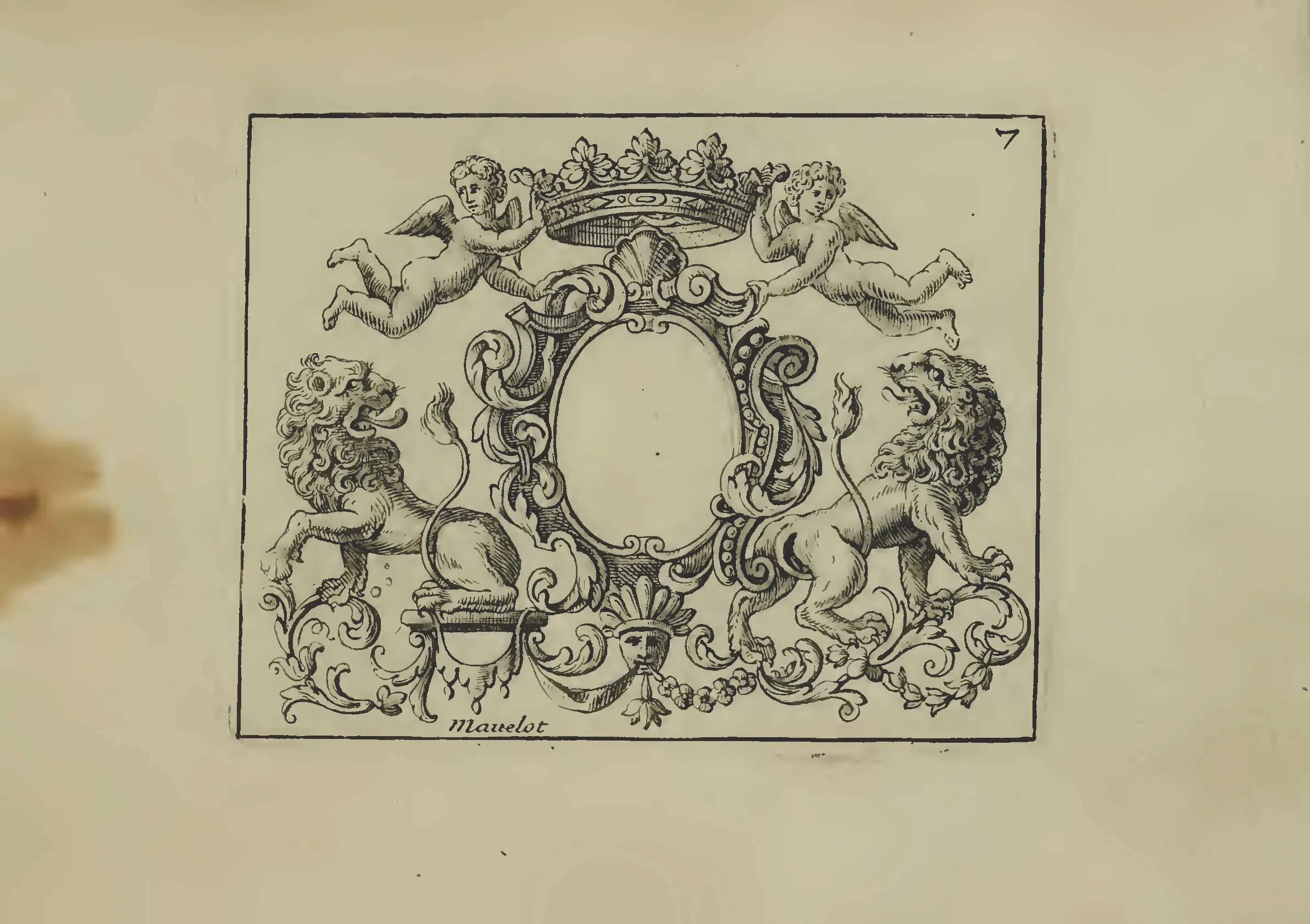 17th Century heraldry Designs (1695). Старинные изображения. Винтажный герб. Гербовый Картуш.