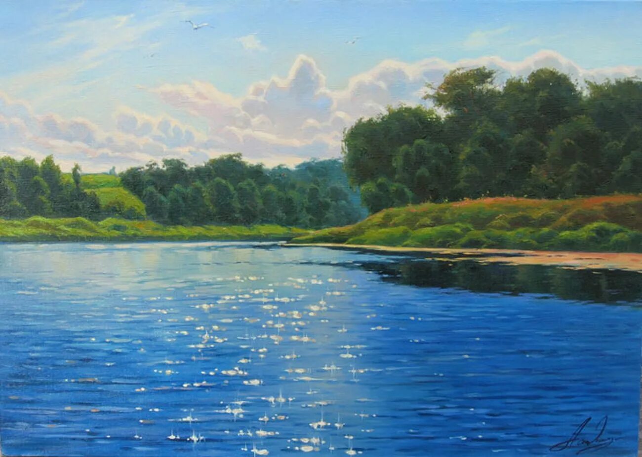 живопись маслом пейзажи водная гладь. этюд пейзажа водоема. водная гладь картина. как художник изобразил гладь реки. речка красками.