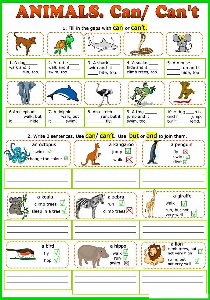 Pet глагол. Английский животные can can't. Animals английский язык с заданиями can. Животные на английском языке упражнения. Задания на тему animals can.