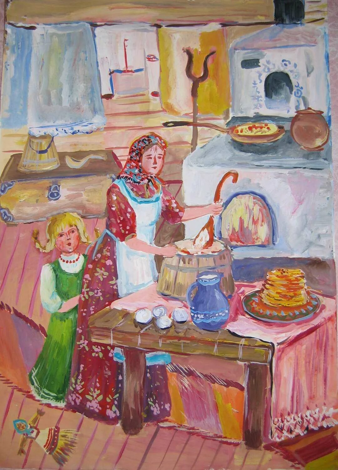 Рисует быт. Масленица детские рисунки. Рисует быт. Картины анжелы джерих 2018. Рисунок по правилам безопасности на кухне.