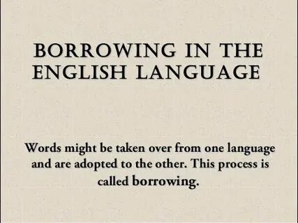 Borrowing words