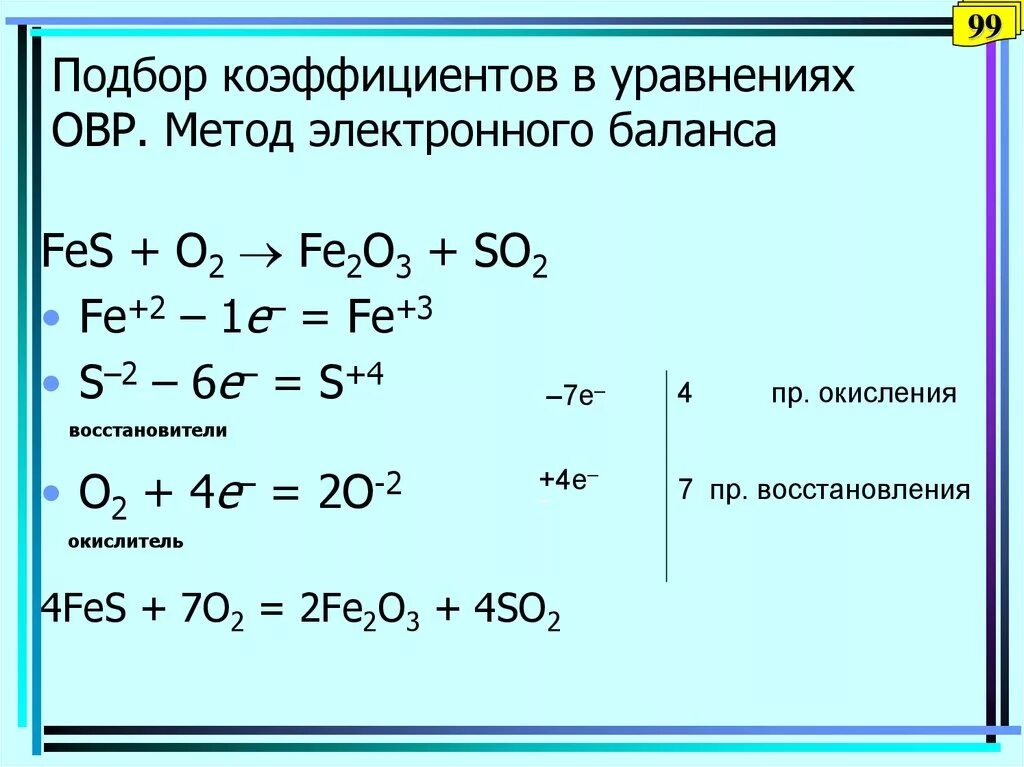 S fes so2 so3 baso4. Fes2 +02 ОВР. Подобрать коэффициенты методом электронного баланса. Метод расстановки коэффициентов методом электронного баланса. Методы подбора коэффициентов в уравнениях ОВР.