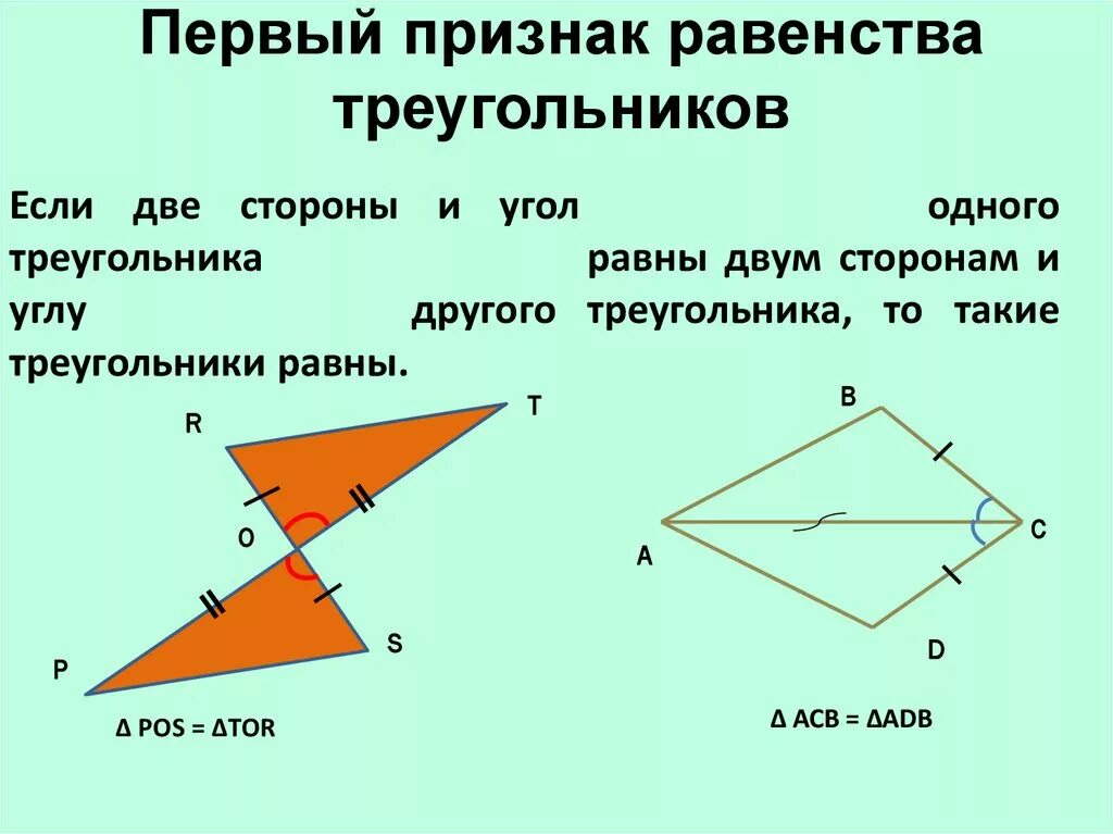 Первый признак равенства