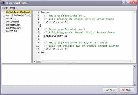 Event scripts