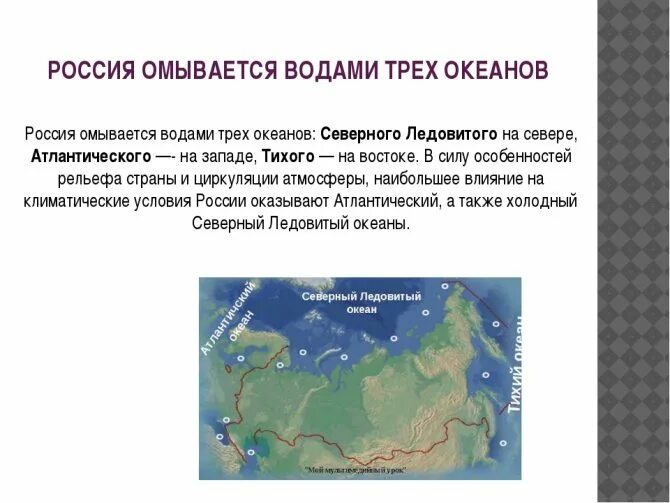 Океан на западе россии. Моря и океаны омывающие Россию. Океаны которые омывают территорию России. Моря которые омывают Россию на карте. Географическое положение России моря омывающие Россию.