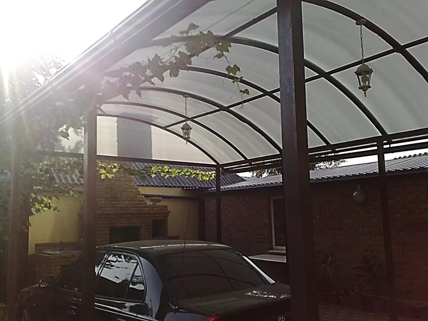 двойной навес. двойной арочный навес. навес для авто.