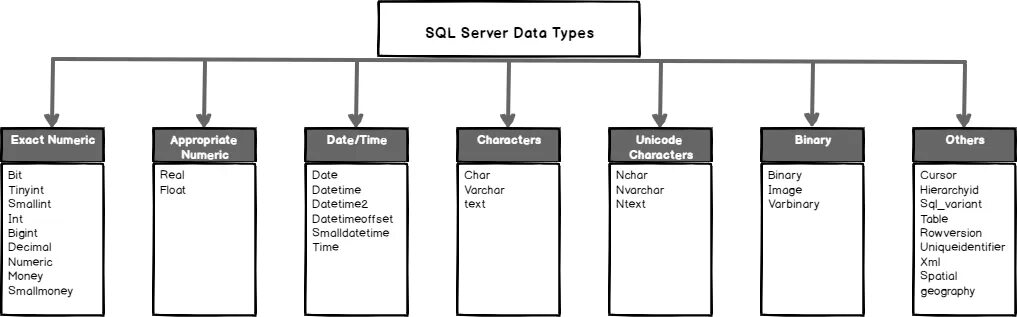 Sql server виды. Типы данных ms sql server. sql server типы данных таблица. string sql тип данных. типы данных в transact sql.