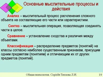 Мыслительные процессы определение
