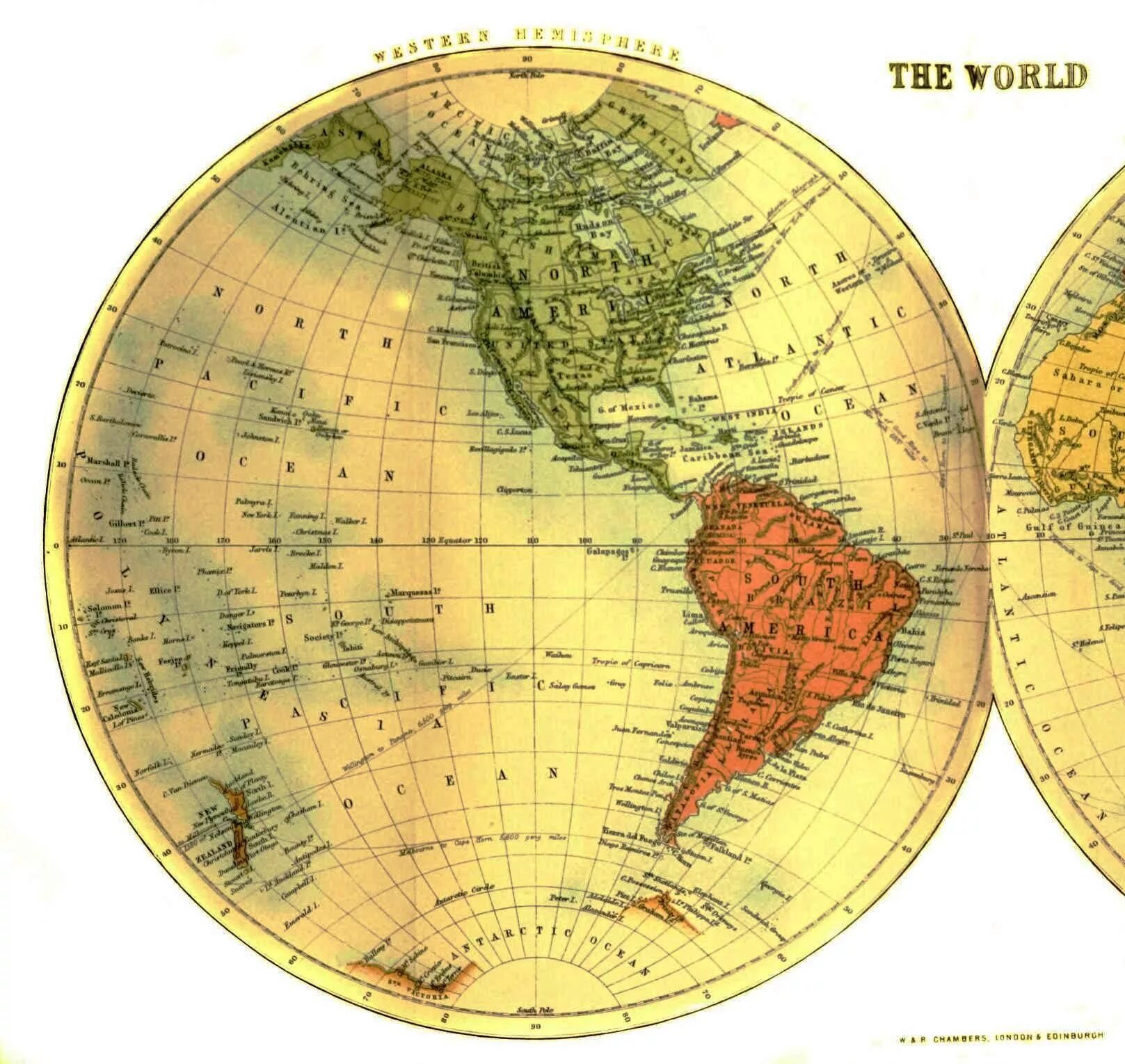 Западное полушарие. Картография. Western Hemisphere Map. Geopolitical Map of the World. Сша полушарие