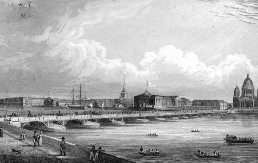 Иллюстрация старый Санкт Петербурга и Ленинград. «St.Petersburg». Engraved by b.r. Davies after w.b. Clark,.