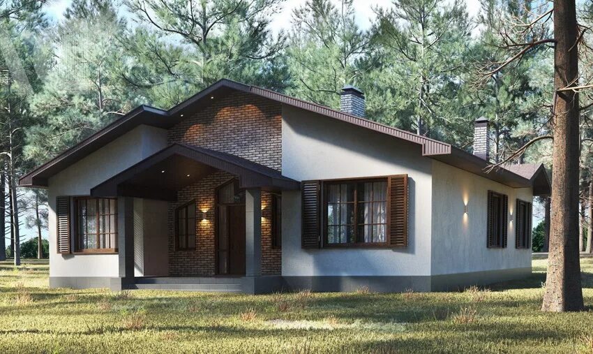 Одноэтажный мансардный дом классической архитектуры s3-156-6 (Z95 A) 156 м² от О