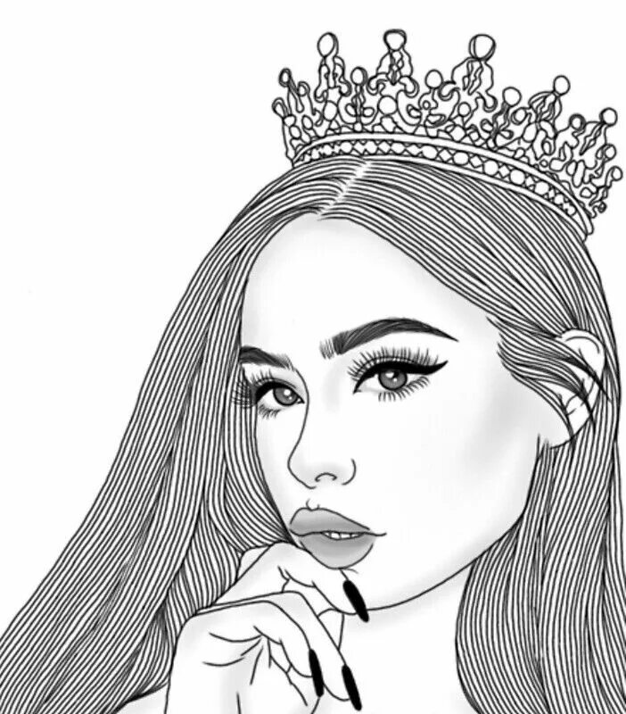 Распечатать раскраску крутая девочка Pin on *doodles
