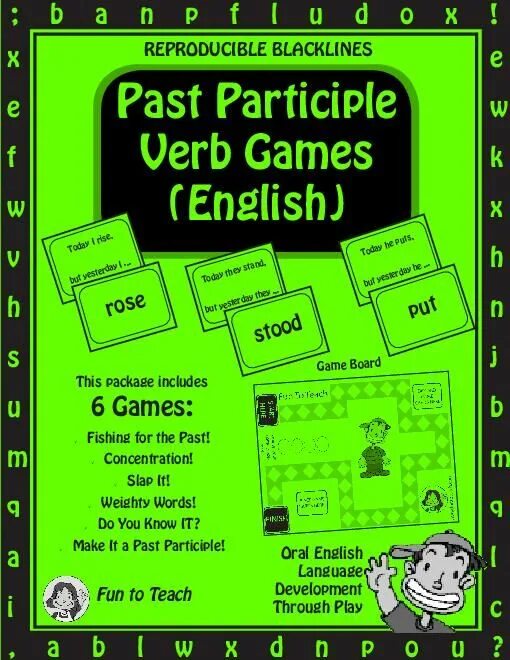 Game is past. Participle Grammar game. Great verb game купить.