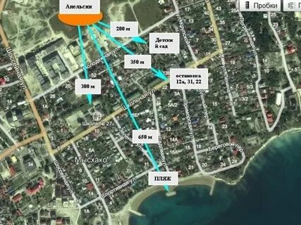 Мысхако на карте краснодарского