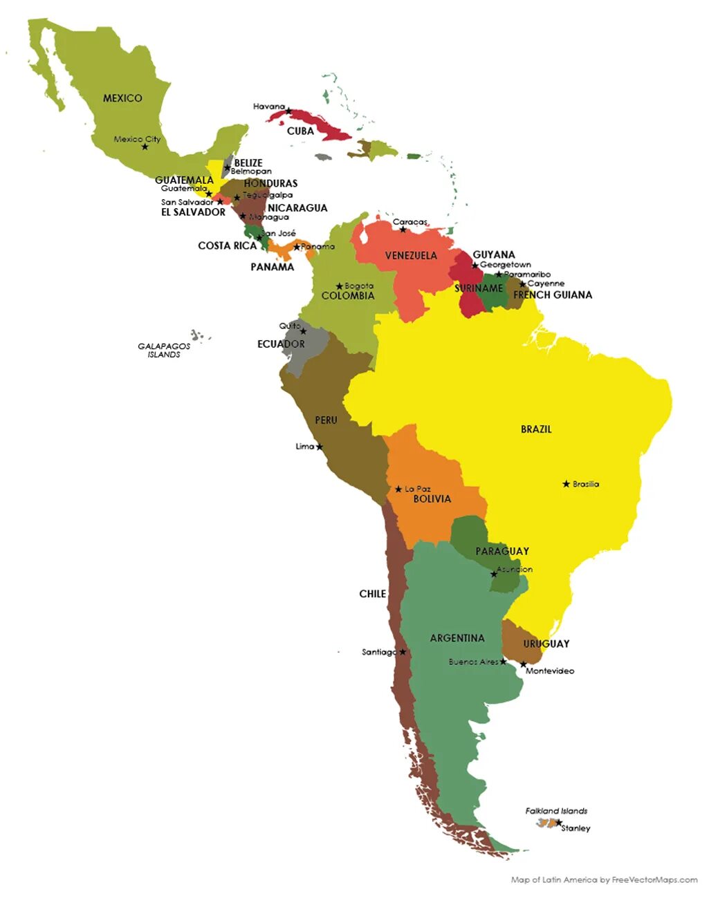 Политическая карта южной америки страна столица. Политическая карта Латинской Америки. Латинская Америка намкпрте. Карта Латинской Америки со странами на русском. Политическая карта Южной и Латинской Америки.