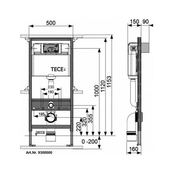 024 tece. 300. Tece застенный модуль (h = 1120 мм) для установки подвесного унитаза. инсталляция tece для подвесного унитаза toto neorest 9300044. система инсталляции для унитазов tece teceprofil 9300000.
