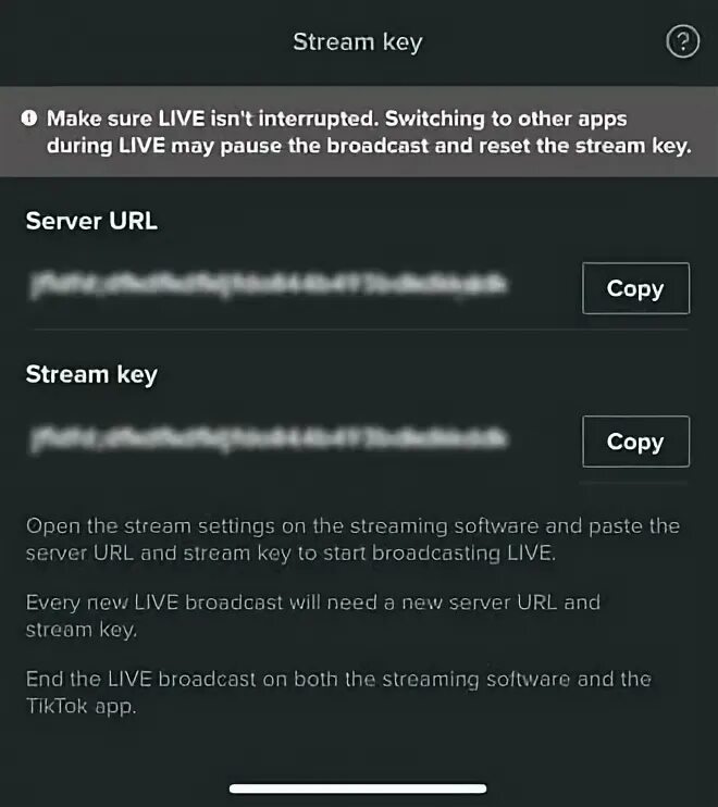 Streaming key. Streaming key
