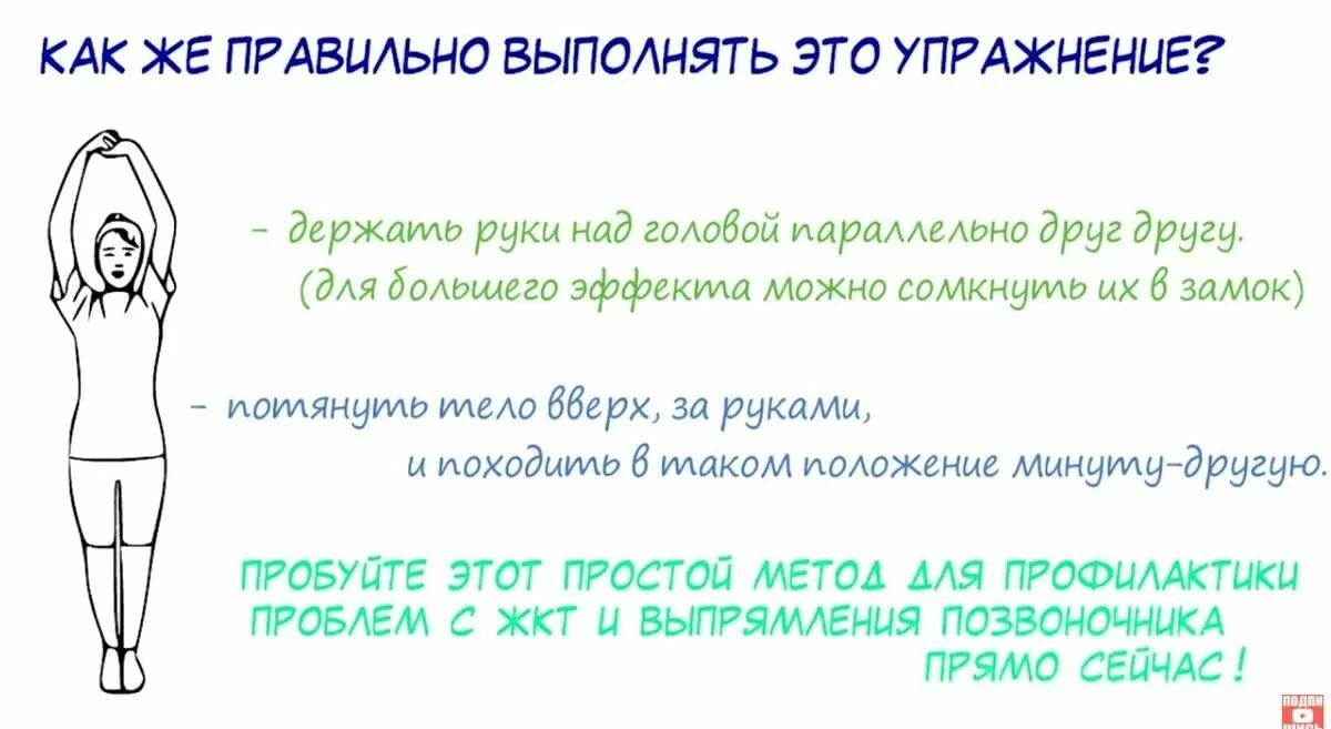 Подъем после еда
