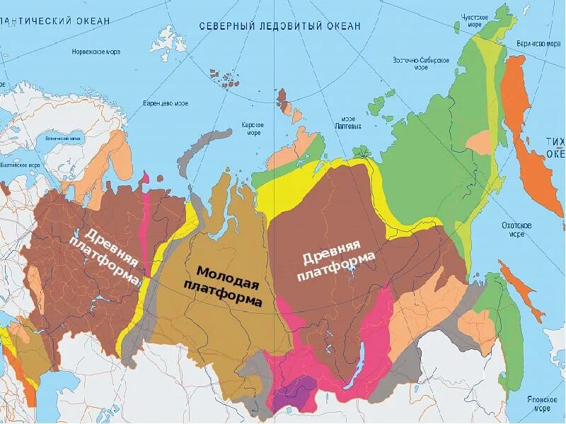 Тектоническое строение карта 8 класс