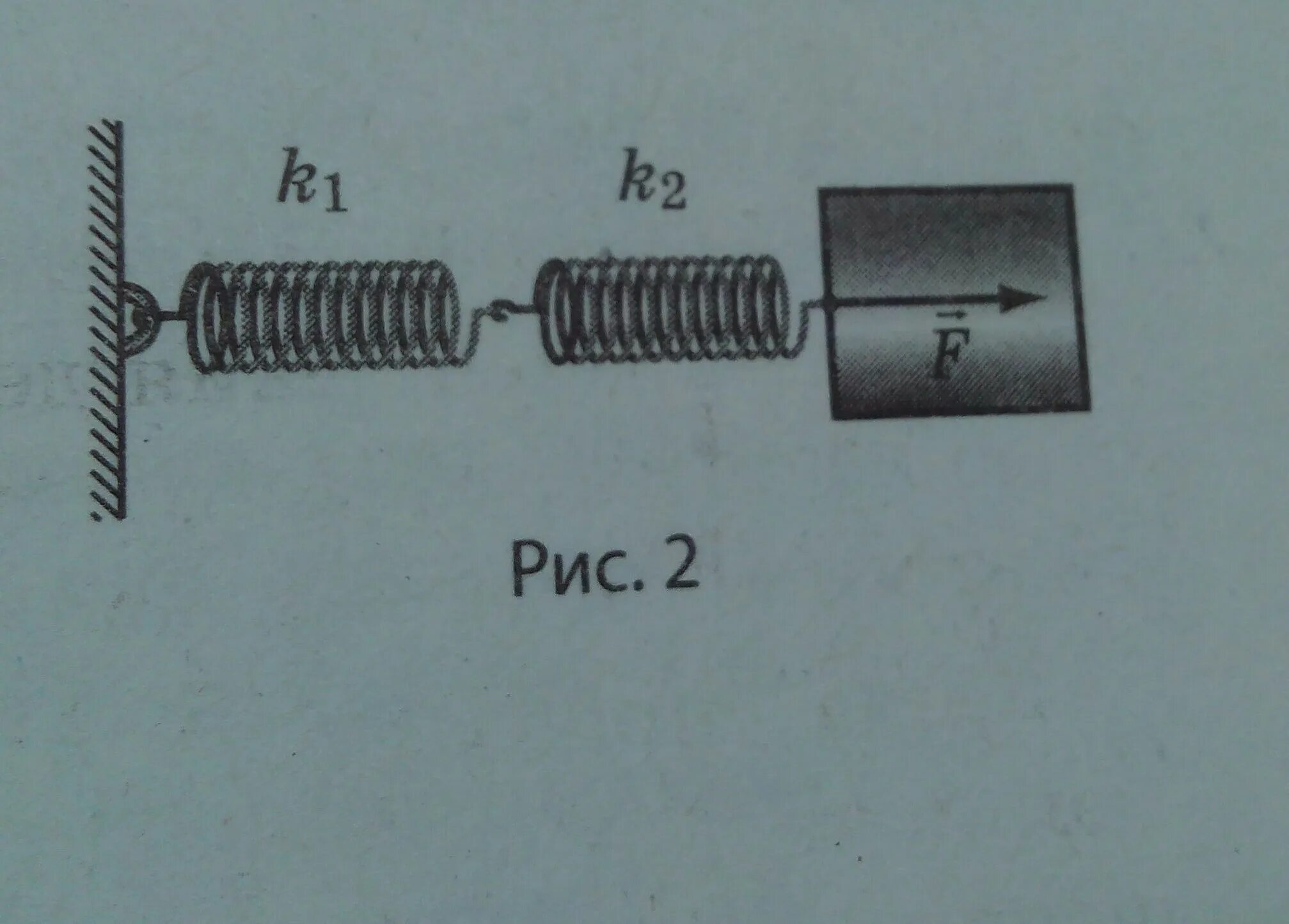 Последовательное соединение пружин. Две пружины с коэффициентами жёсткости к1=40 +. Две пружины с коэффициентами жесткости к1 и к2. Жёсткость пружины 50 н/м. Сила упругости параллельное соединение пружин.