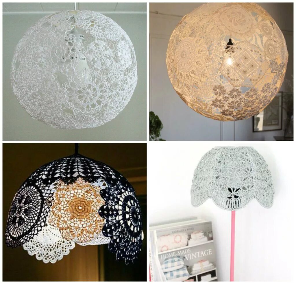 Chandelier Lamp Shade, Lampshade in a White With Gold Dot Fabric and Topped With