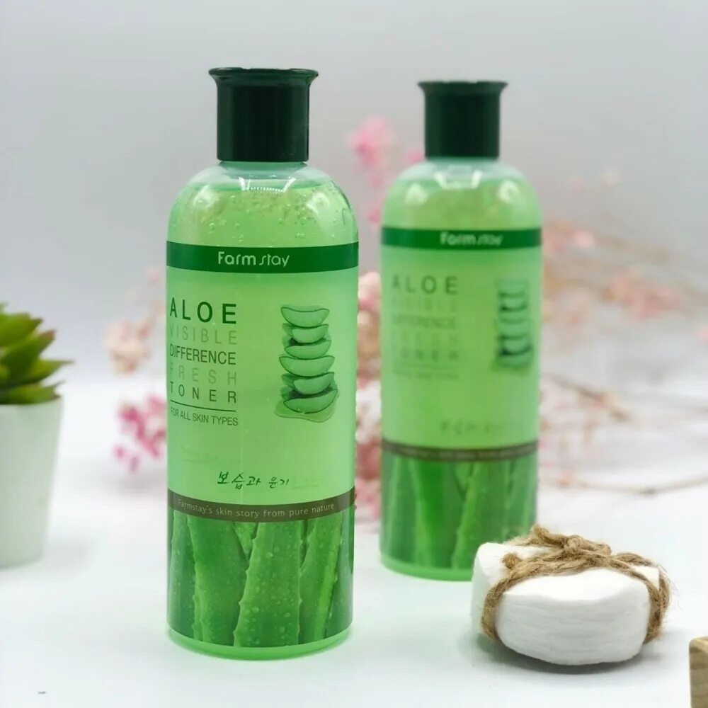 Тонер Aloe visible Toner / 350 мл. Farm stay Aloe visible difference Fresh Toner, 350мл. Тонер для лица освежающий с экстрактом алое Farmstay Aloe visible difference Fresh Toner.