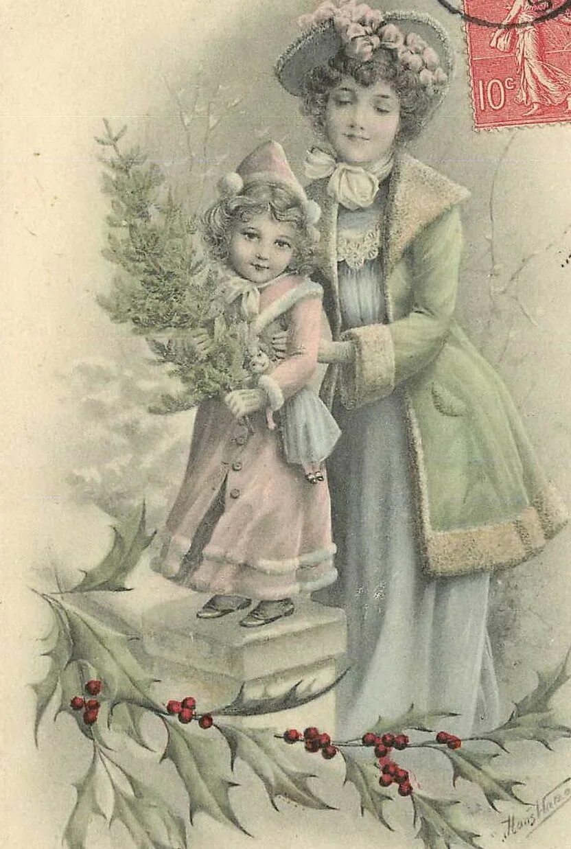 Рождественские открытки ретро. Винтажная новогодняя открытка. С рождеством винтаж. Новый год старинные открытки. Старинные новогодние открытки.