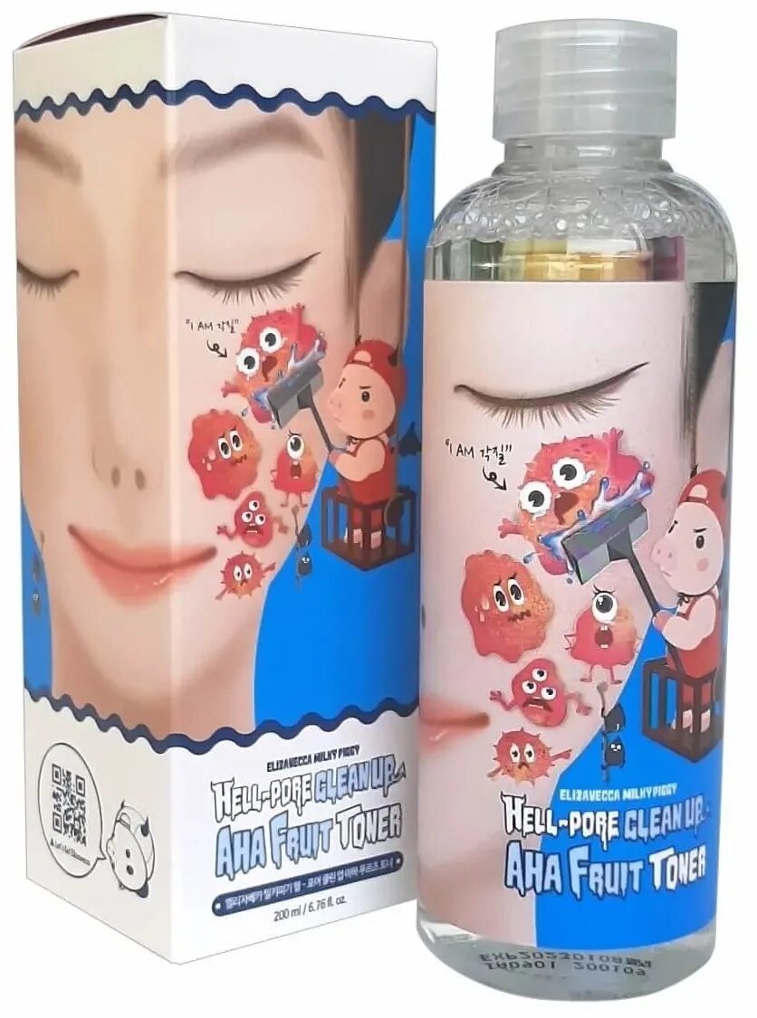 Elizavecca hell pore clean up aha. [Elizavecca] тонер-пилинг фруктовые кислоты Hell-Pore clean up Aha Fruit Toner, 200 мл. Пилинг-тоник с фруктовыми кислотами Hell-Pore clean up Aha Fruit Toner, Elizavecca 200 мл 31156. Тоник для лица Elizavecca Milky Piggy Hell-Pore clean up Aha Fruit Toner. Очищающий тонер с фруктовыми кислотами Hell Pore clean up Aha Fruit Toner 200 мл..