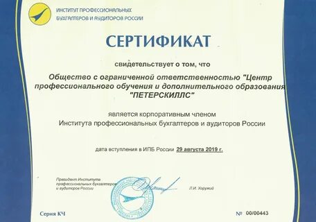 Профессиональные сертификаты