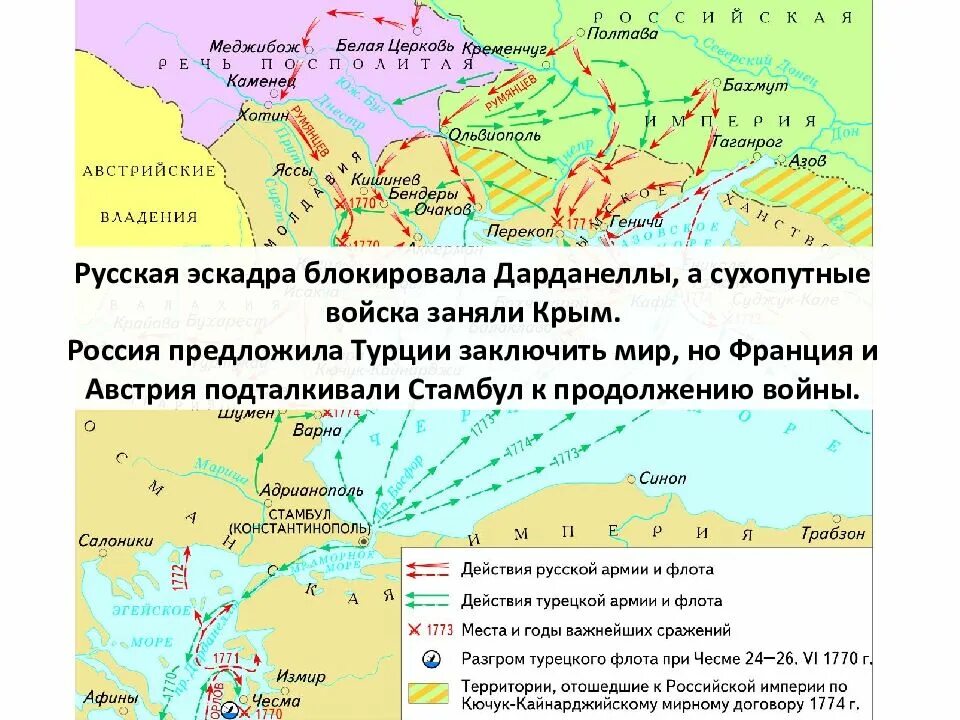 Кючук-Кайнарджийский Мирный территории. События на карте Российской империи 1770 года Пугачев.