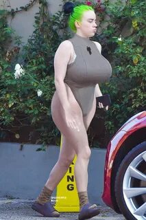 spicypepper, billie eilish, areola bulge, bodysuit, breasts, expansion, hig...