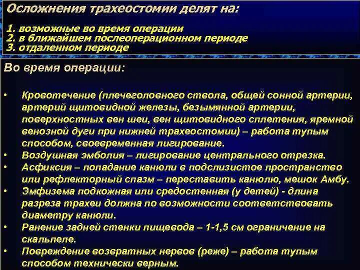 Осложнения трахеостомии. Осложнения тразкотомии. Осложнения трахиотомии. Осложнения операции трахеостомии. Возможные осложнения после операции