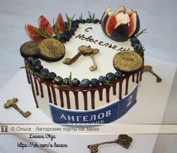 Оформление торта на новоселье Cute Birdhouse Housewarming Cake