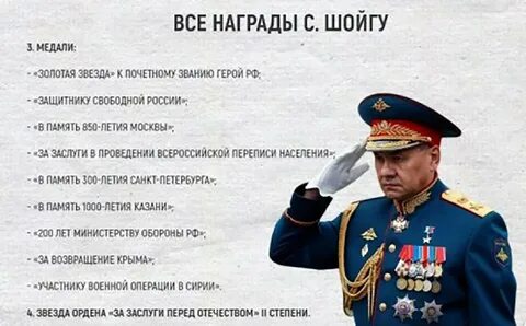 За что шойгу получил звезду