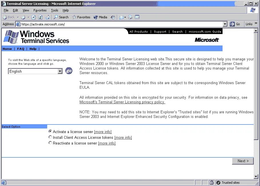 Windows terms. Microsoft terminal services. microsoft terminal server. активация windows 2003. internet explorer windows 2000.
