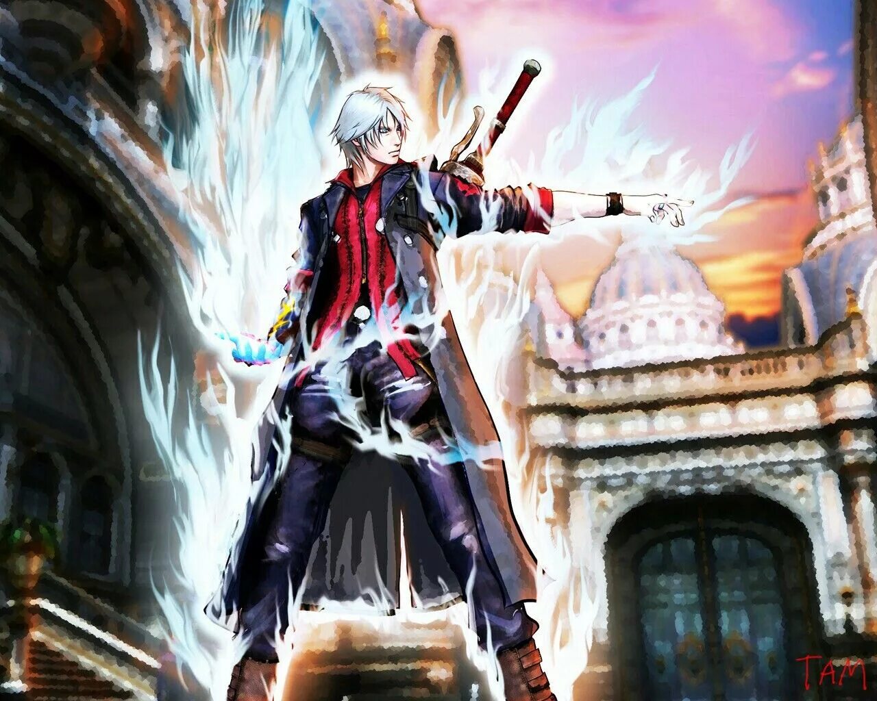 Dmc art. Неро Devil May Cry. Неро ДМК 4 арт. ДМС 4. Devil May Cry 4 Неро.