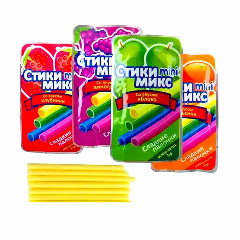 Микс 7. Стики Mini микс 7гр. Мягкая карамель "стики микс мини" 24*30*7гр. Мягкая карамель стики микс Mini. Стики микс сладкие палочки.